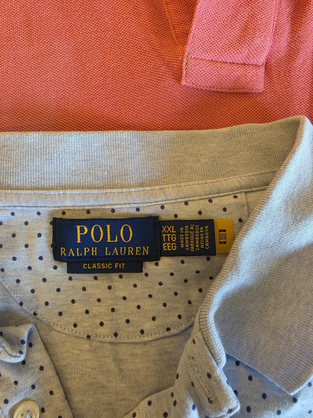 Polo by Ralph Lauren Men’s Polo Trio - Coral, White with Navy Dot, Light Blue